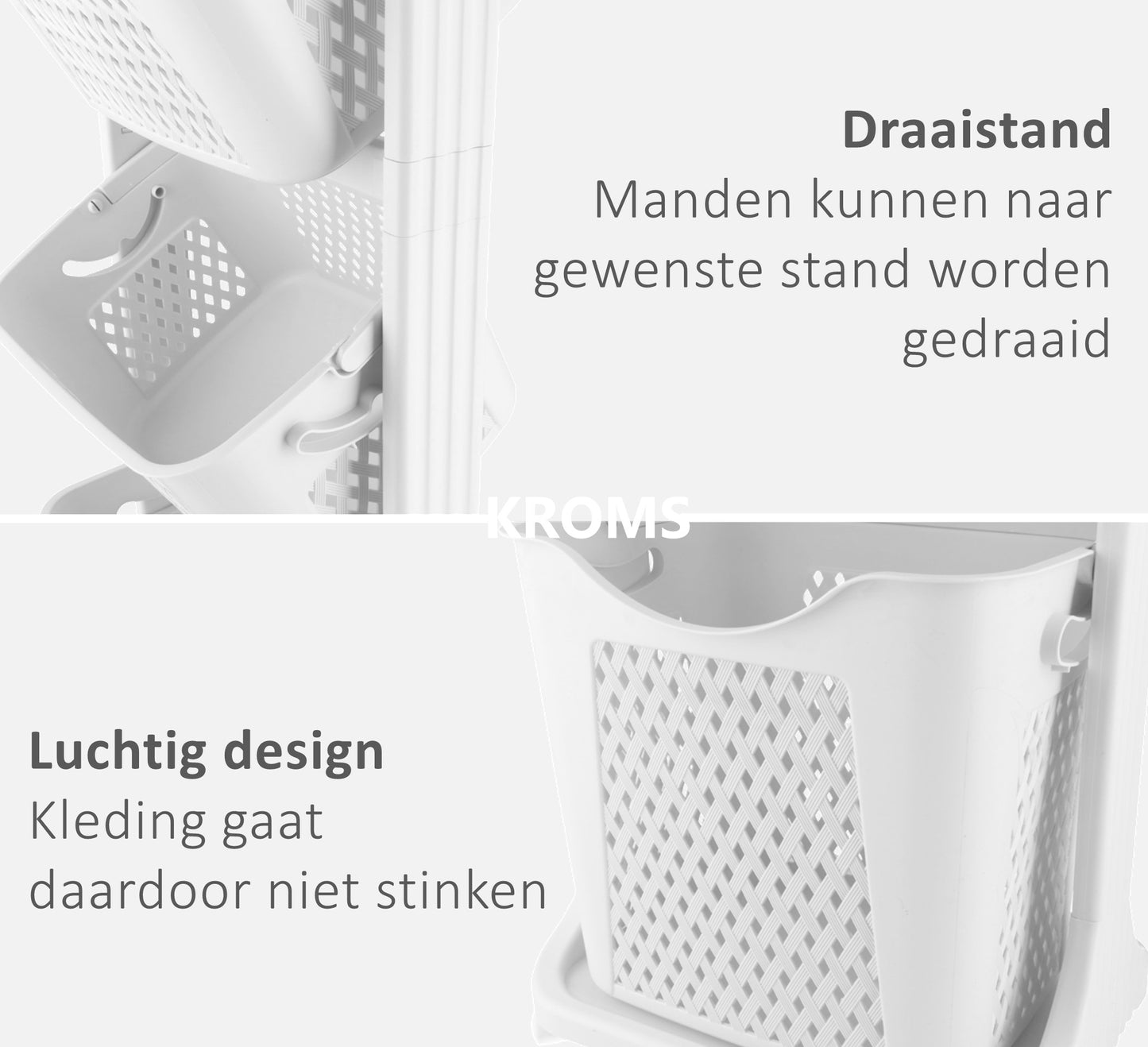Wasmand 3 vakken Wit