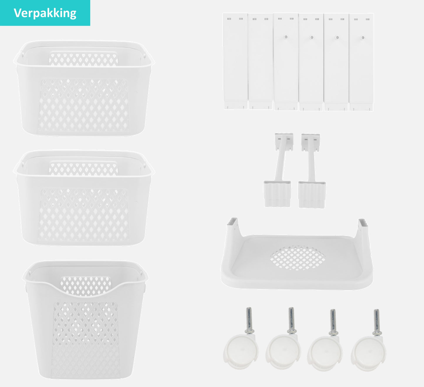 Wasmand 3 vakken Wit