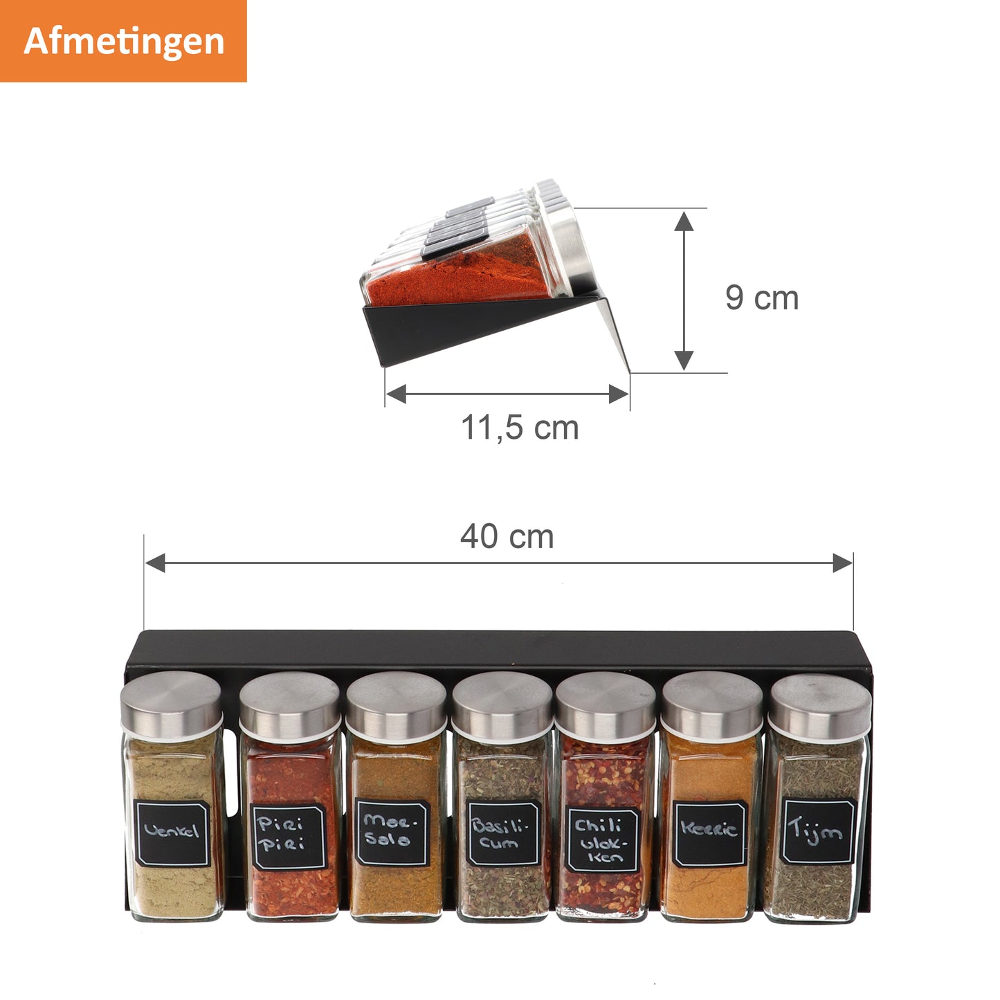 Kruidenrek Lade met 7 Potjes