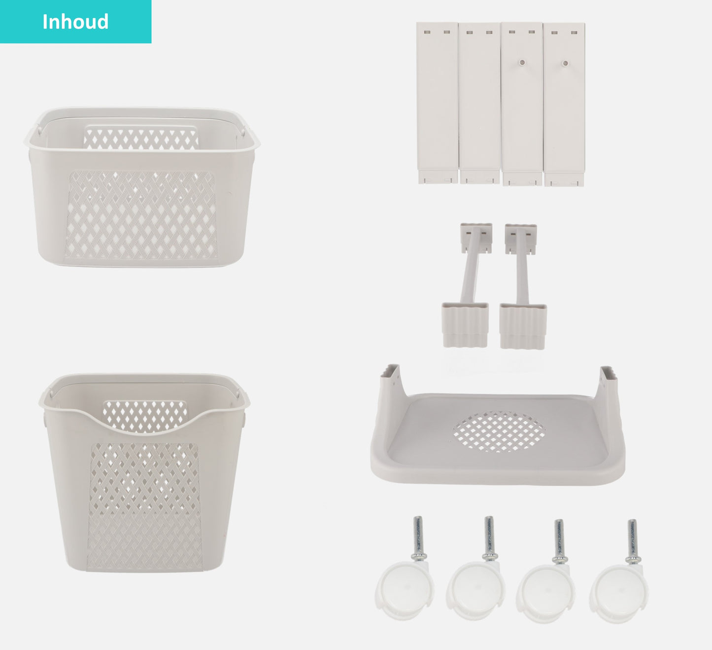 Wasmand 2 vakken Lichtgrijs