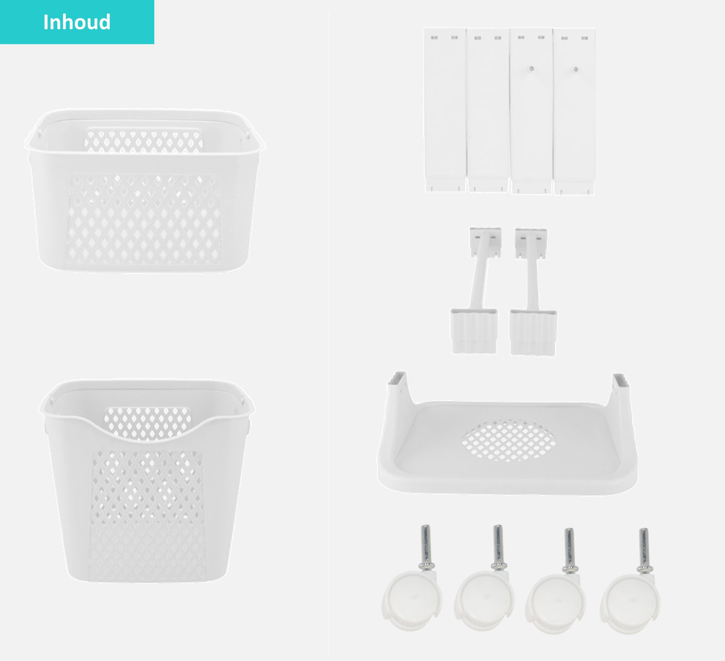 Wasmand 2 vakken Wit