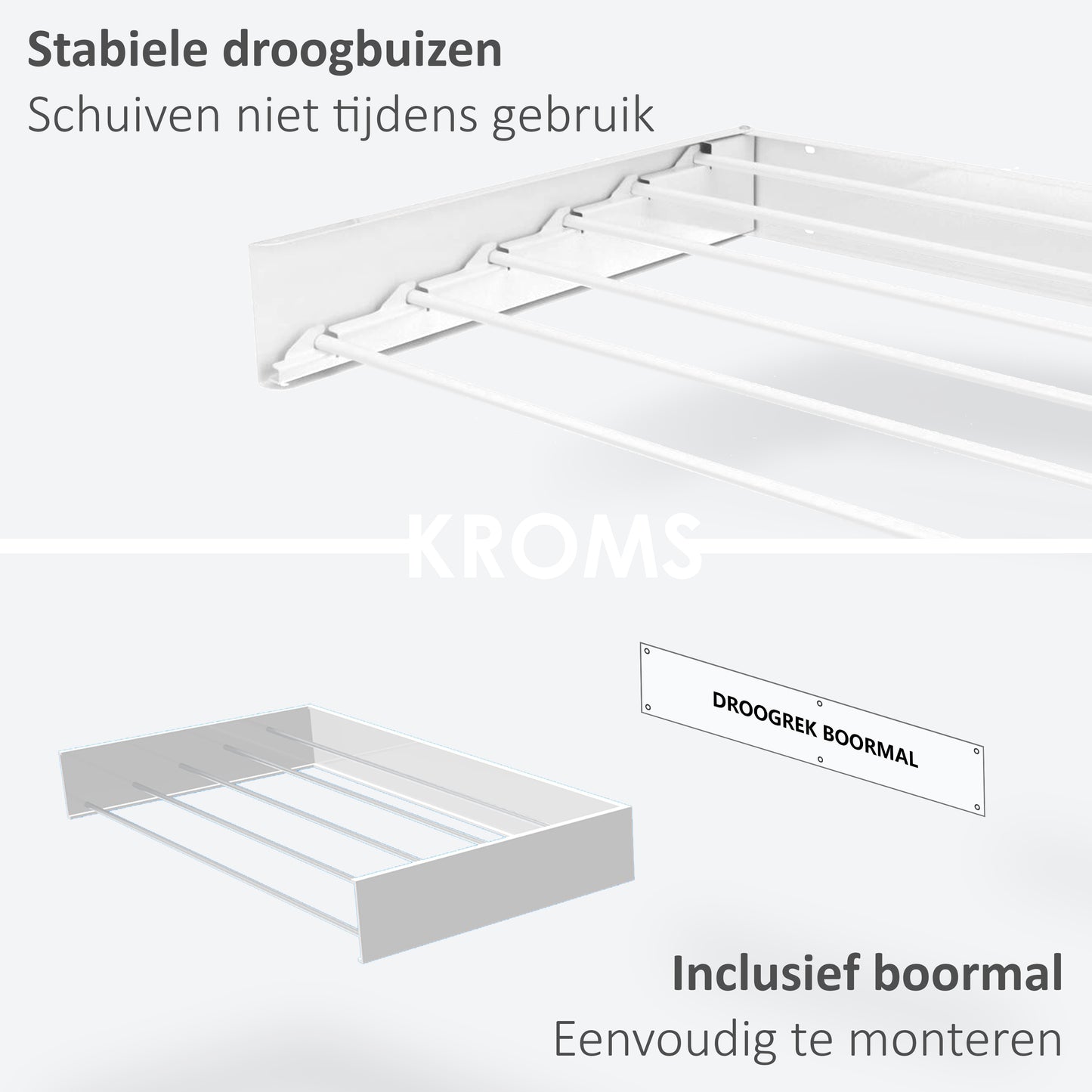 Wanddroogrek XL Full Color Wit 100 cm