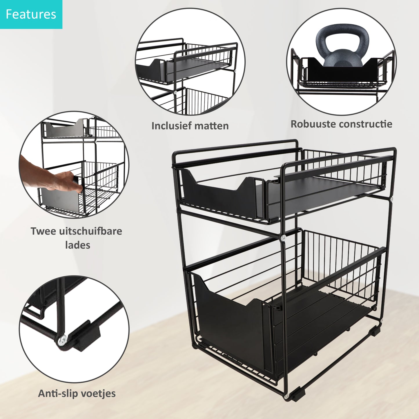 Gootsteenkast Organizer Wit